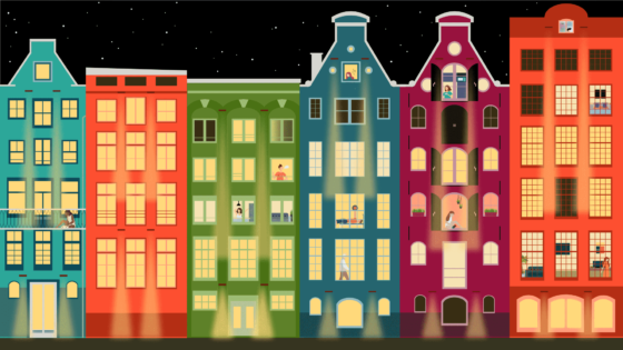 Illustration d'une rue d'Amsterdam