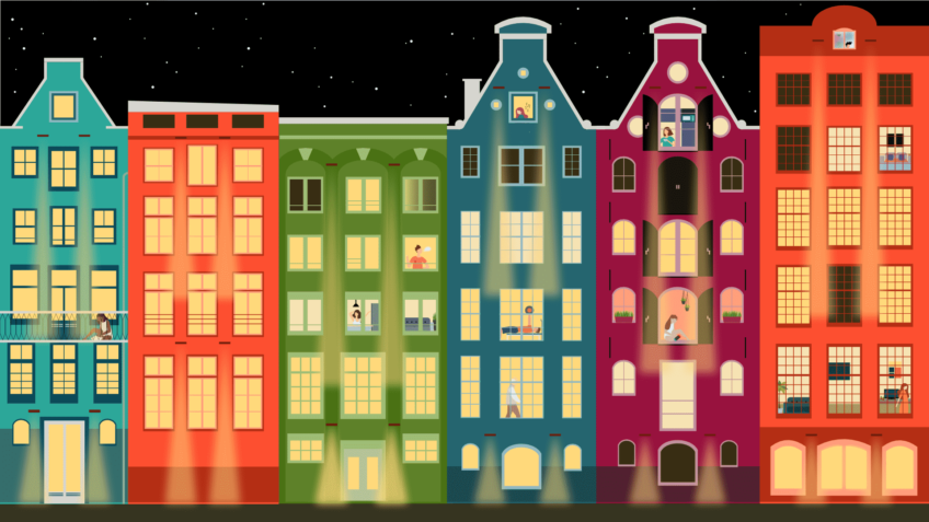 Illustration d'une rue d'Amsterdam
